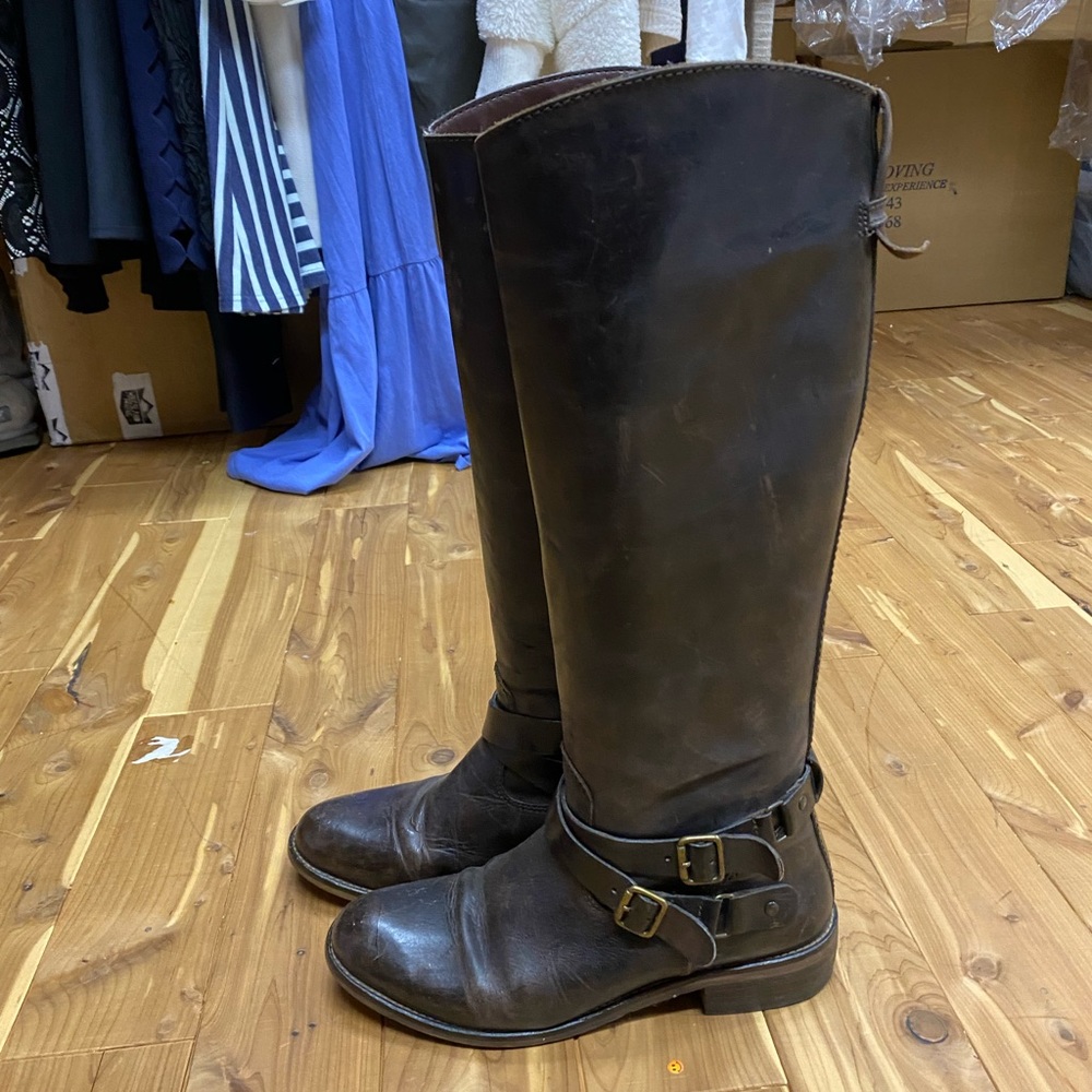 Brown Leather Tall Boots